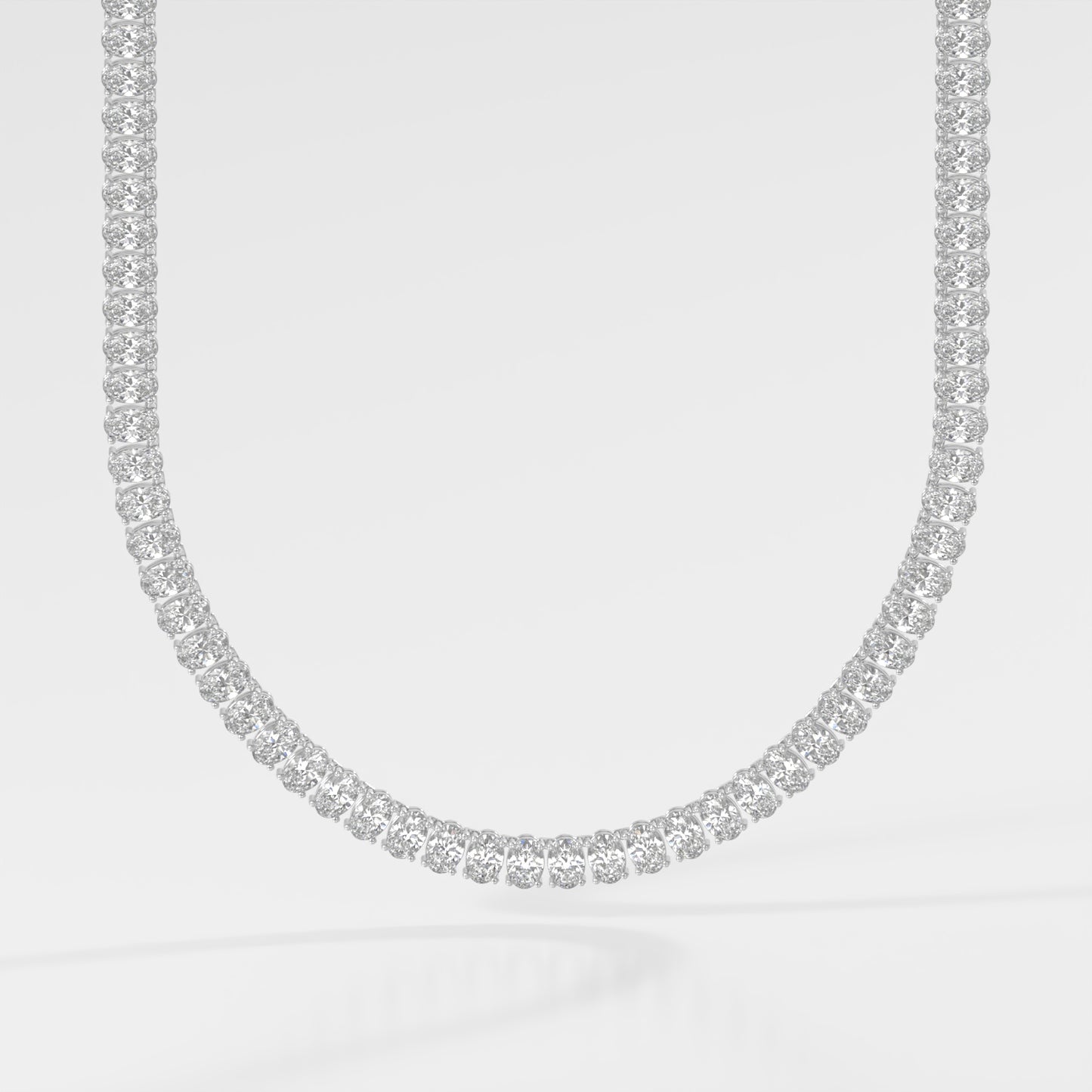 14K Classic Oval Tennis Necklace — alternate product view 6
