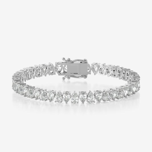 14K Alternating Pear Tennis Bracelet