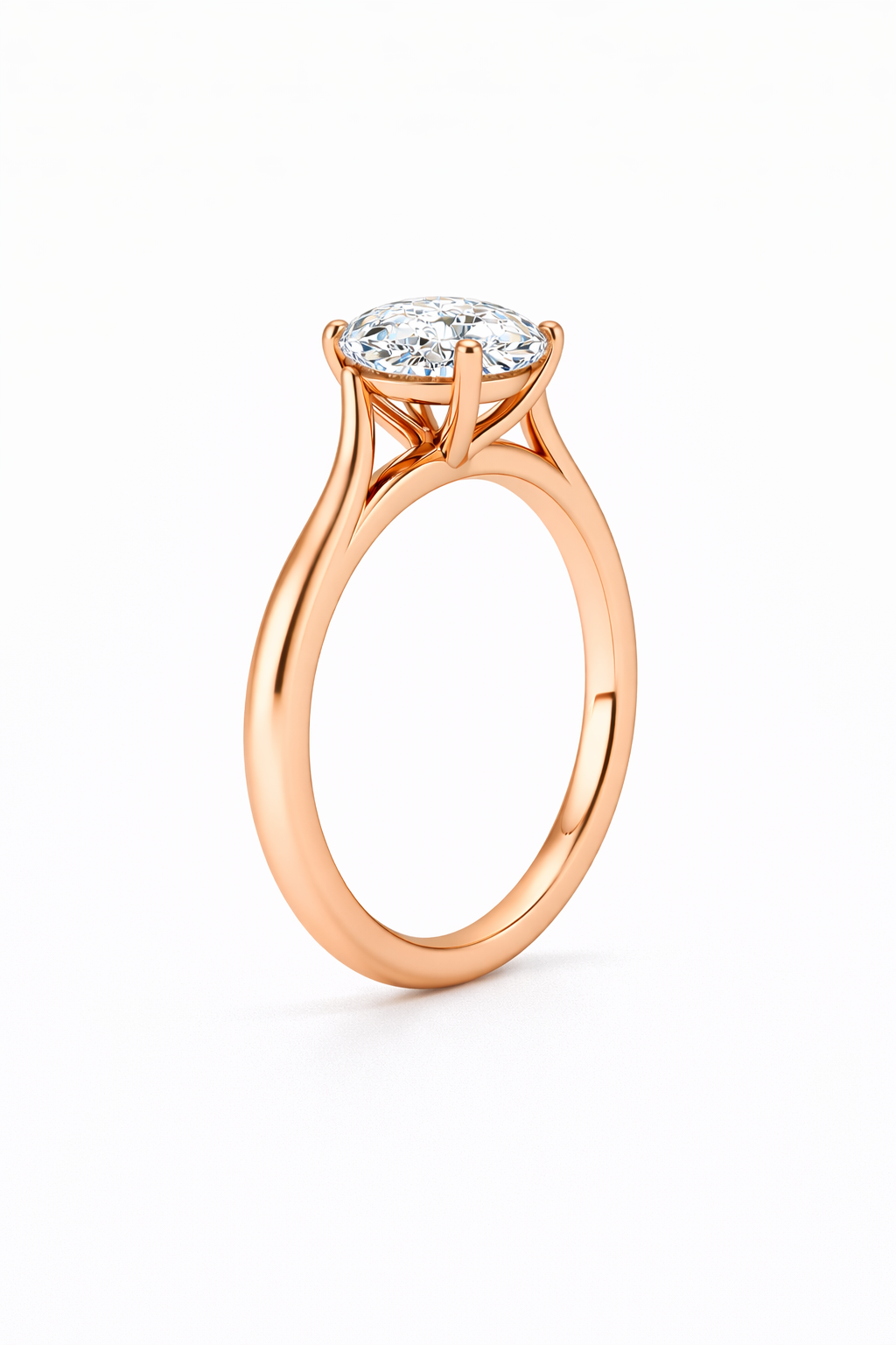 14K Cathedral Round Solitaire Size 7.