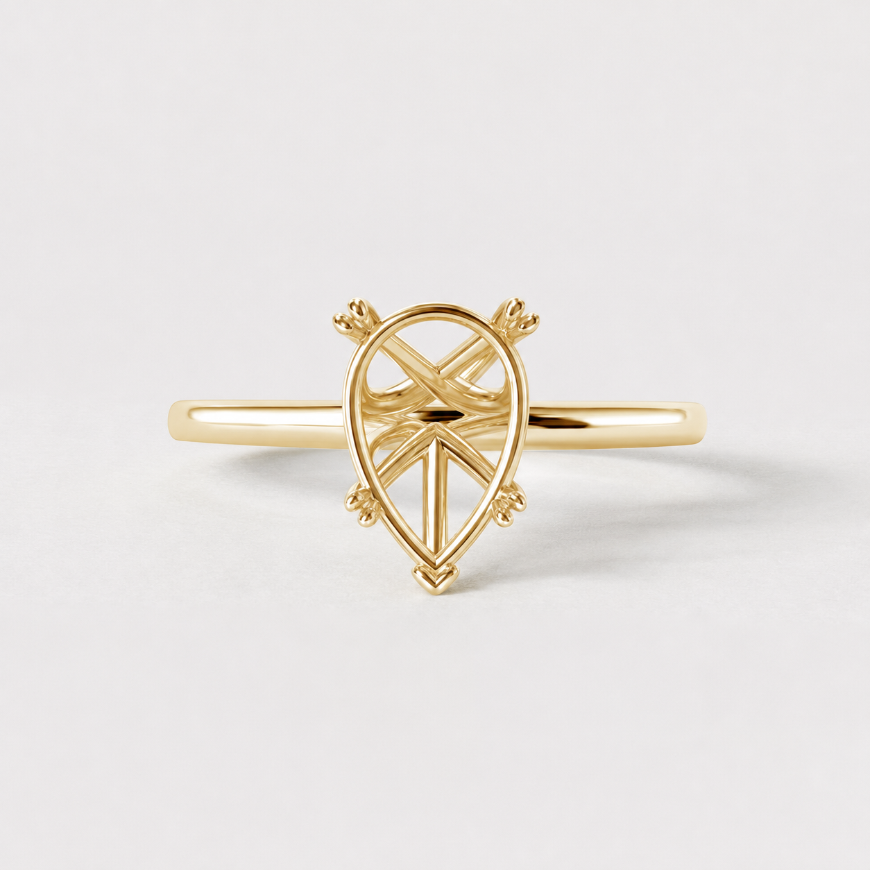 14K Pear Solitaire — Double Prong, Size 6.5 — alternate product view 2