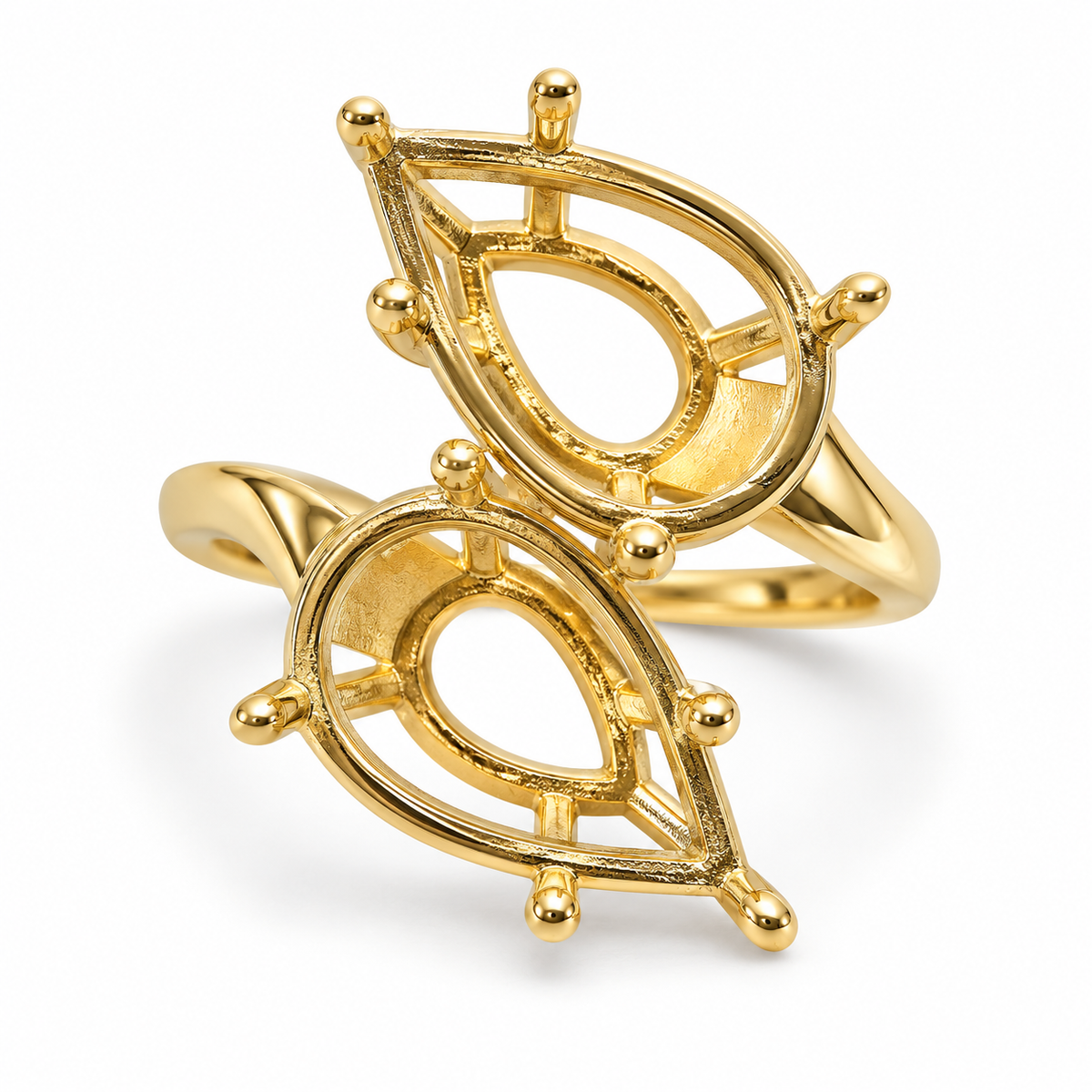 14K Double Pear — Free Form (Size 6)