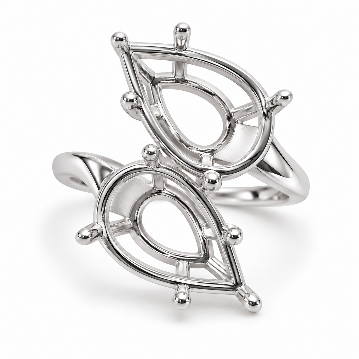 14K Double Pear — Free Form (Size 6)