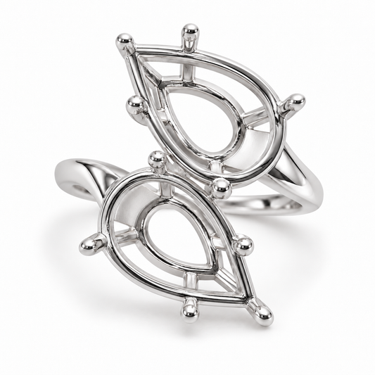 14K Double Pear — Free Form (Size 6)