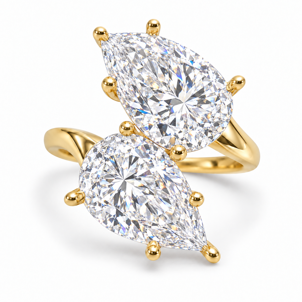 14K Double Pear — Free Form (Size 6)