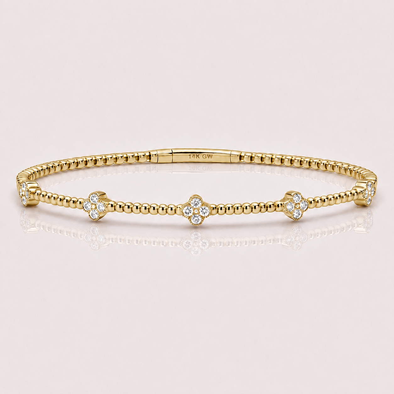 14K Clover Illusion Flexible Bangle — alternate product view 2