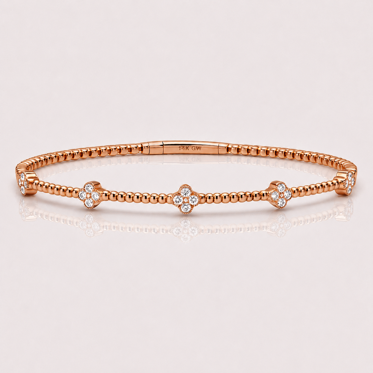 14K Clover Illusion Flexible Bangle — alternate product view 3