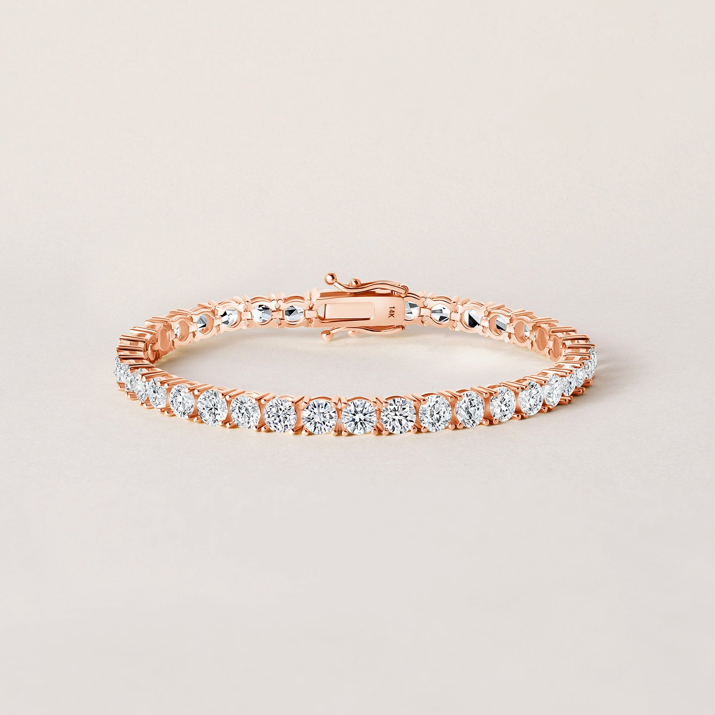 14K 4 Prong Lightweight Tennis Bracelet — alternate product view 8