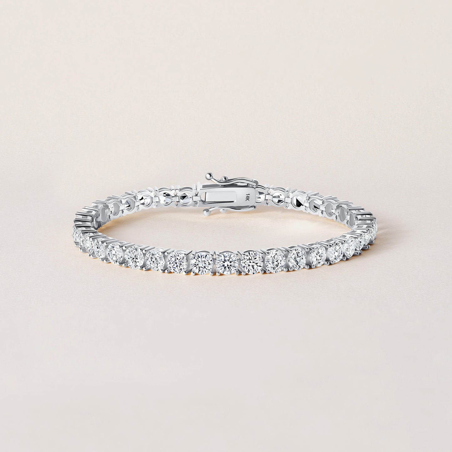 14K 4 Prong Lightweight Tennis Bracelet — alternate product view 2