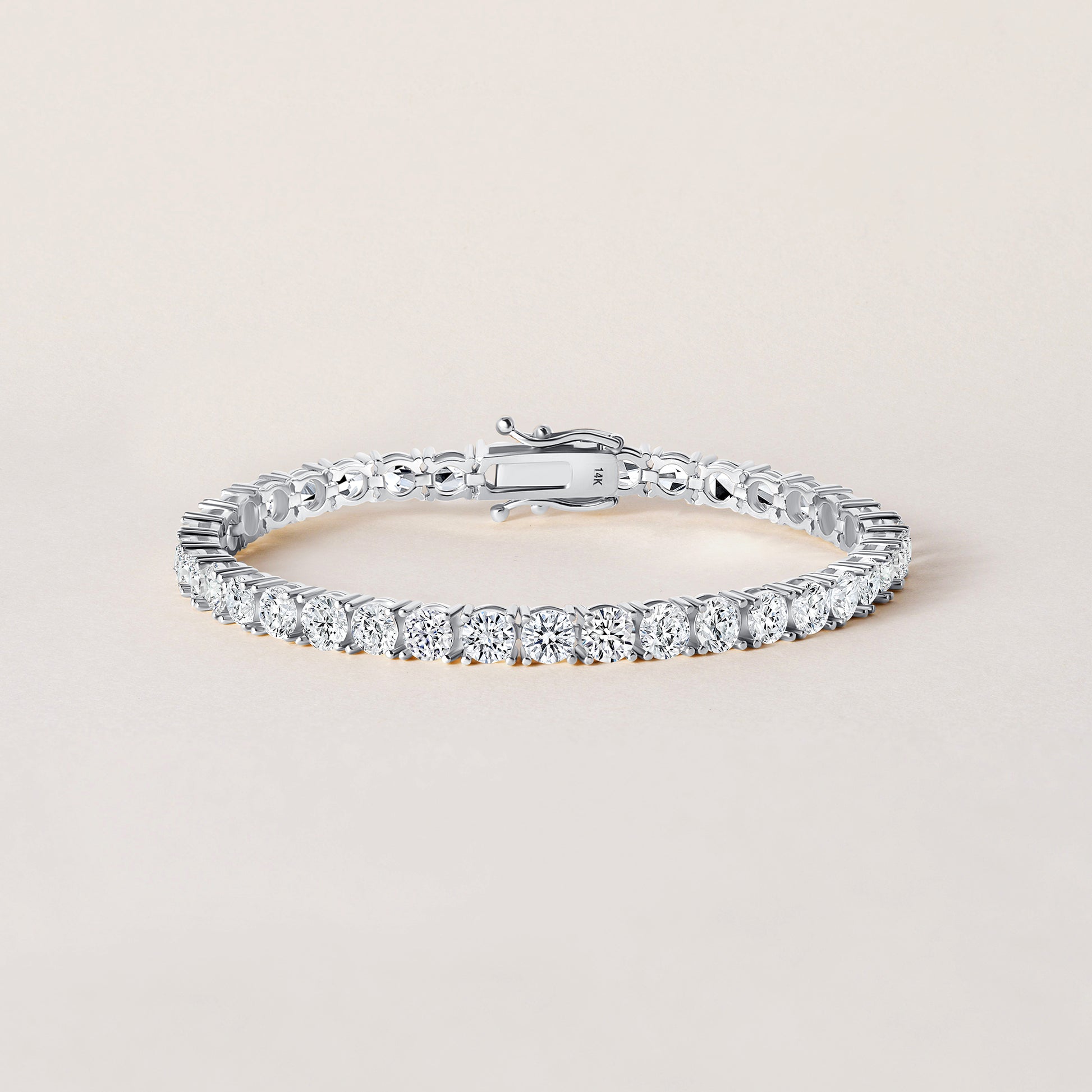 14K 4 Prong Lightweight Tennis Bracelet — alternate product view 2