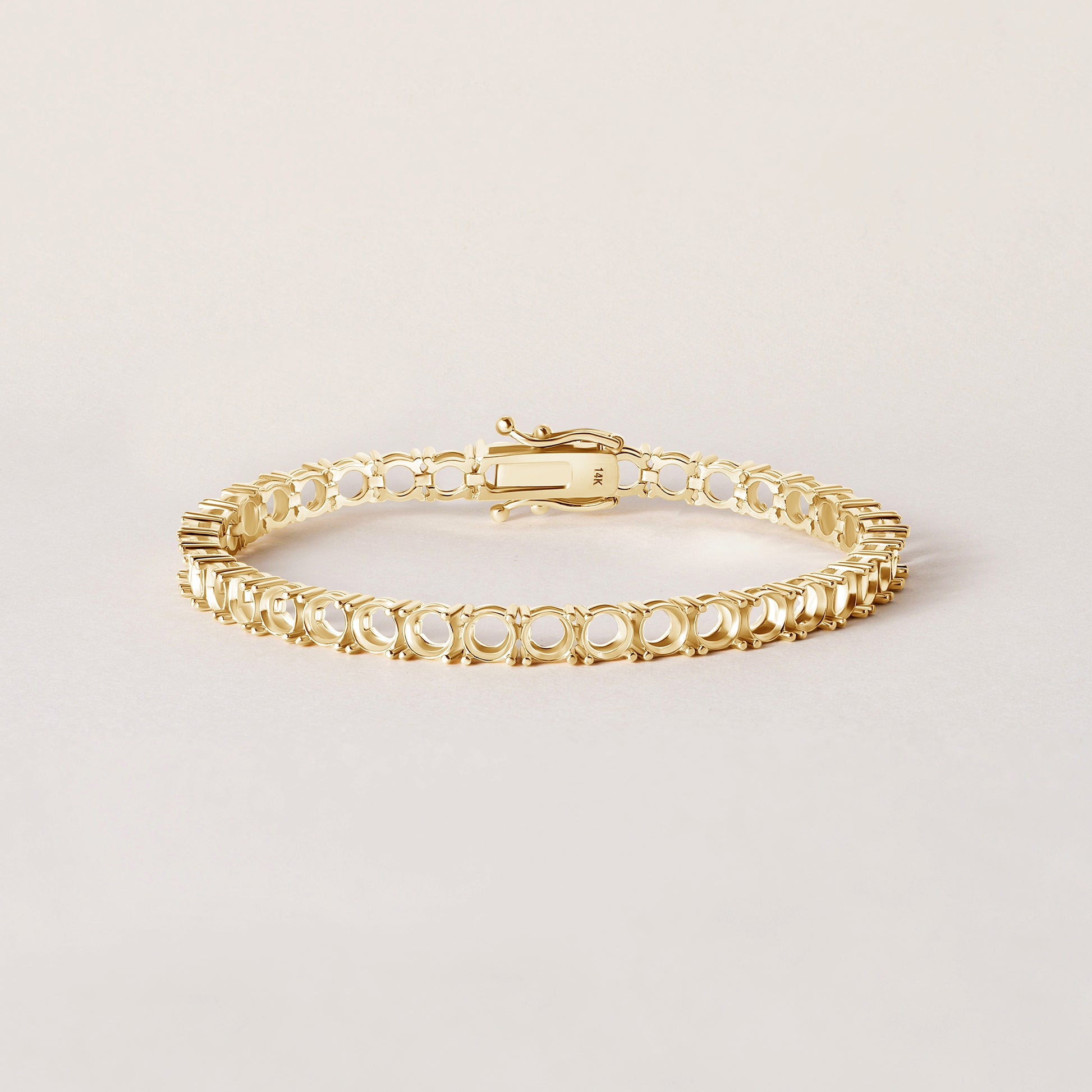 14K 4 Prong Lightweight Tennis Bracelet — alternate product view 4