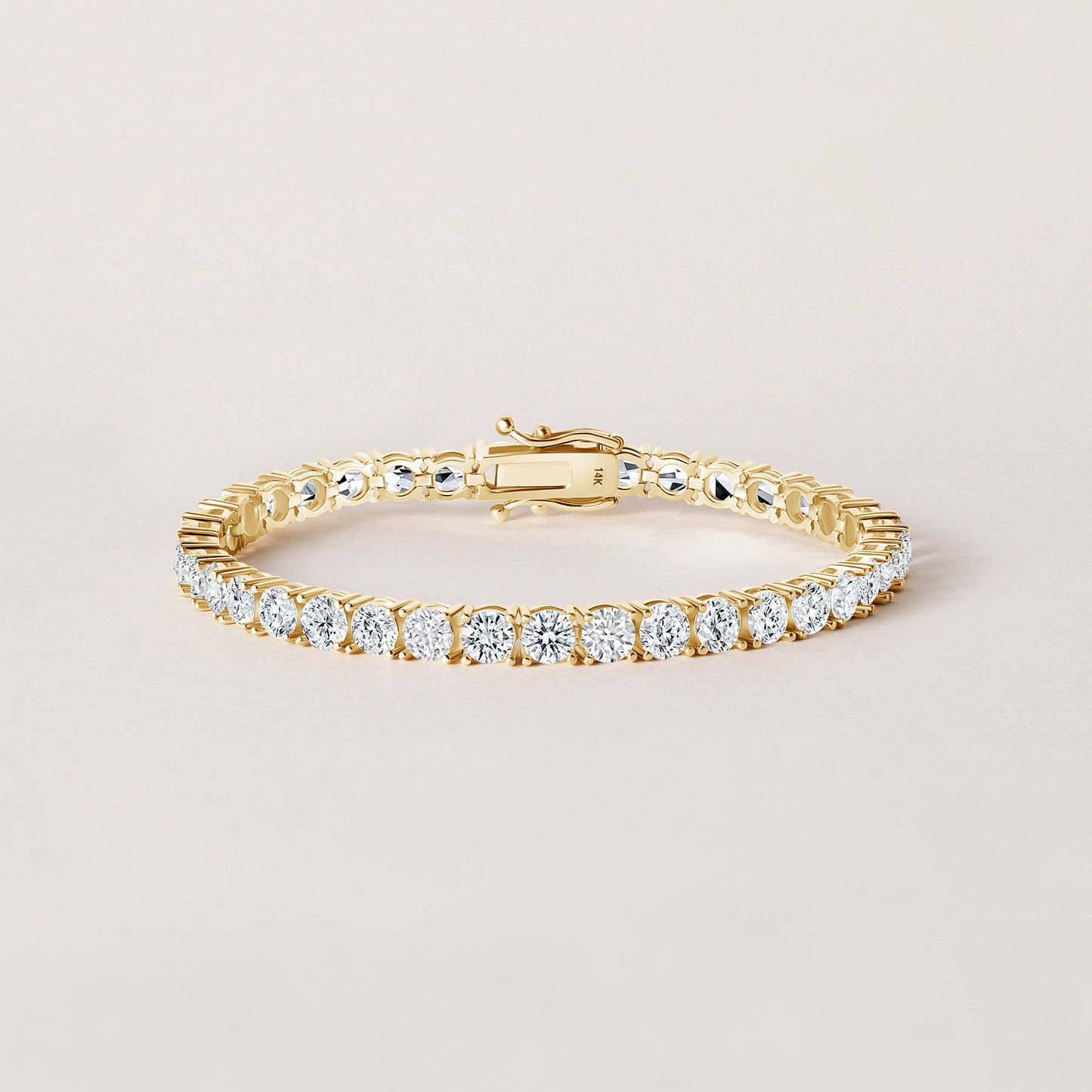 14K 4 Prong Lightweight Tennis Bracelet — alternate product view 5