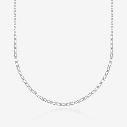 14K Emerald Tennis Necklace — 14K gold mounting