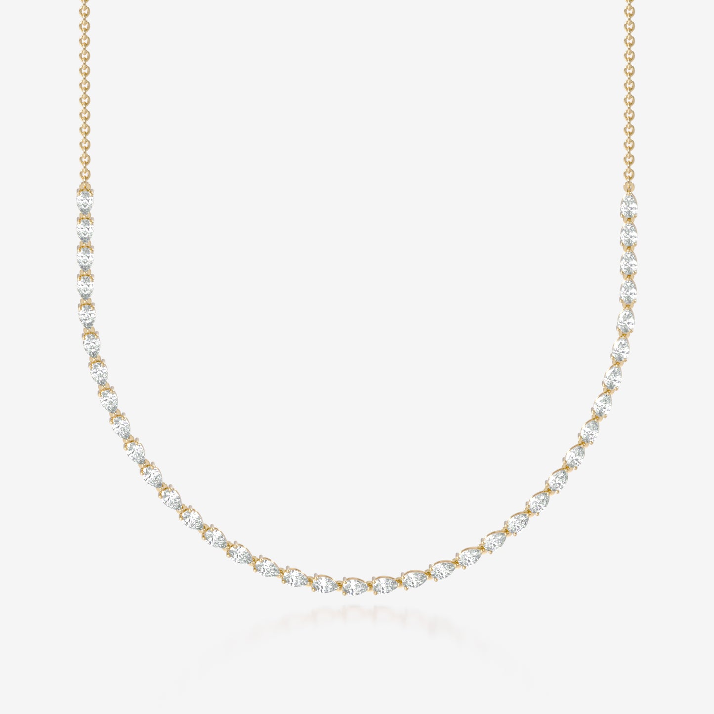 14K Pear Tennis Necklace