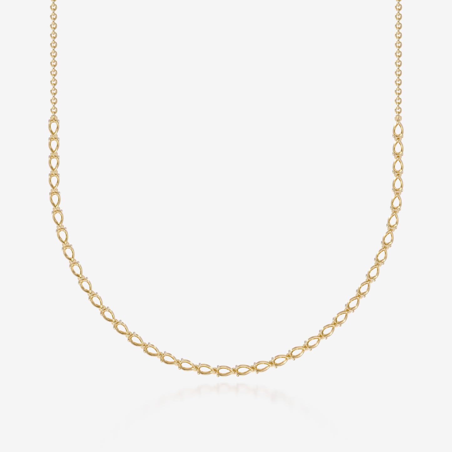 14K Pear Tennis Necklace