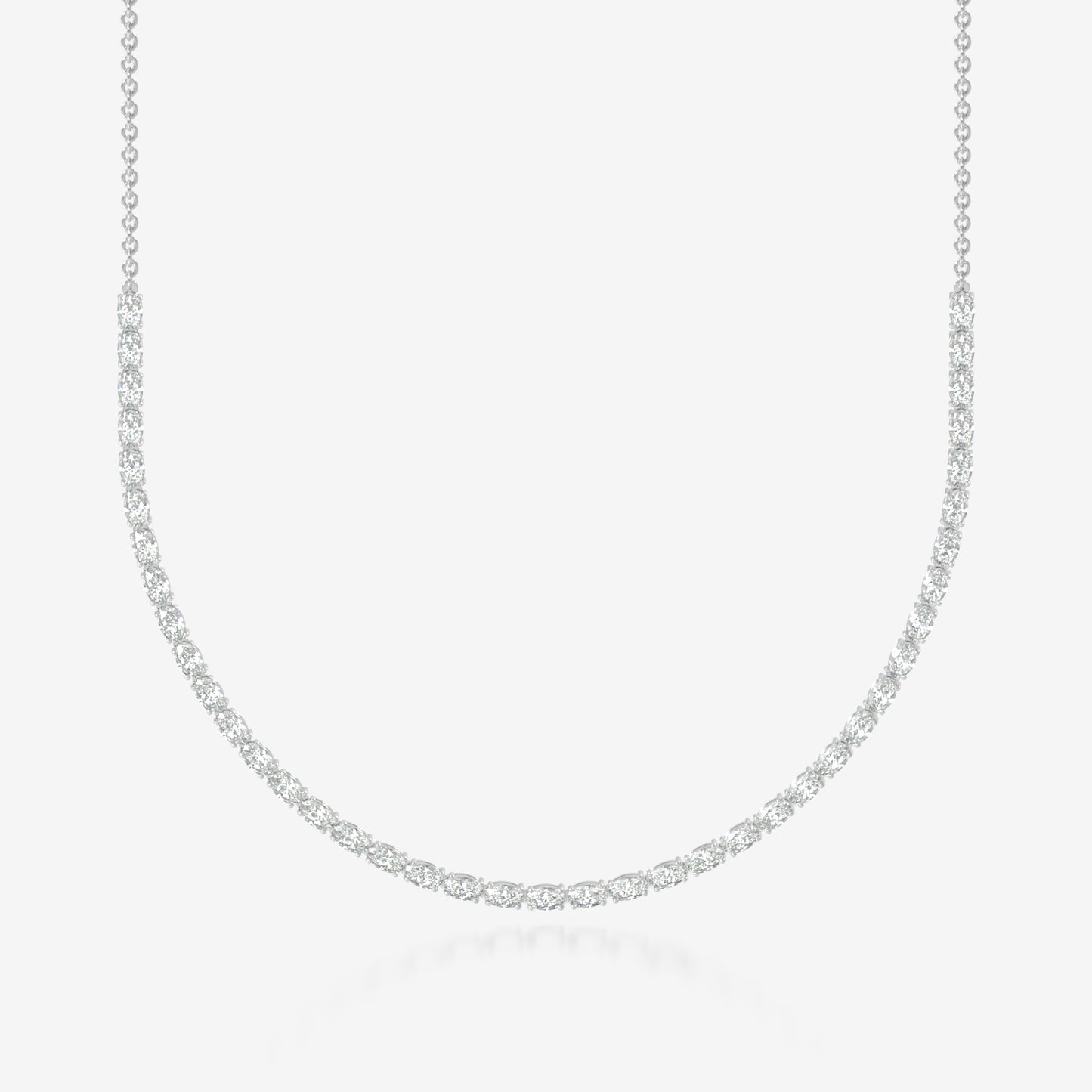 14K Oval Tennis Necklace