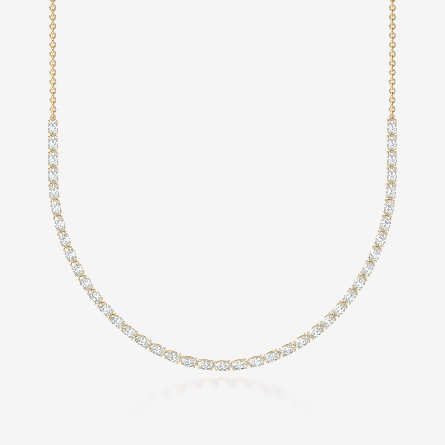 14K Oval Tennis Necklace