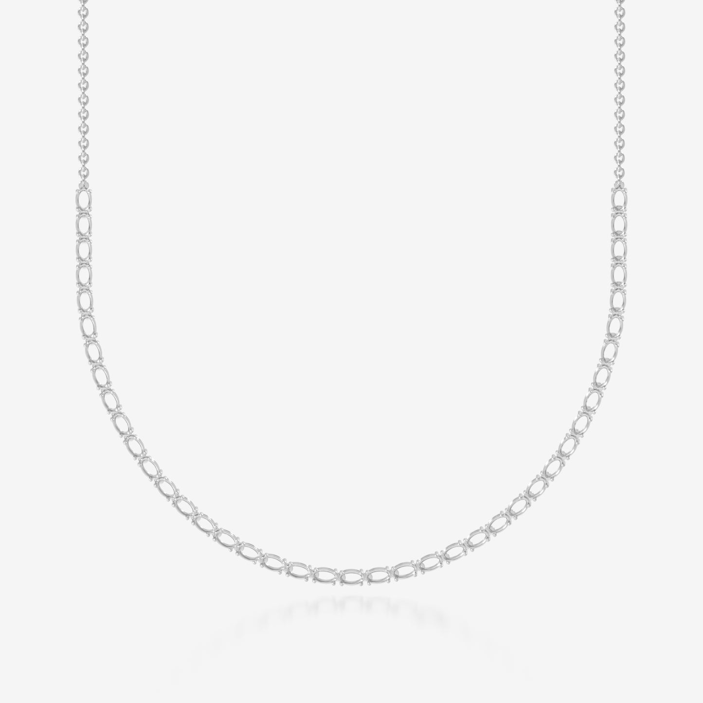 14K Oval Tennis Necklace