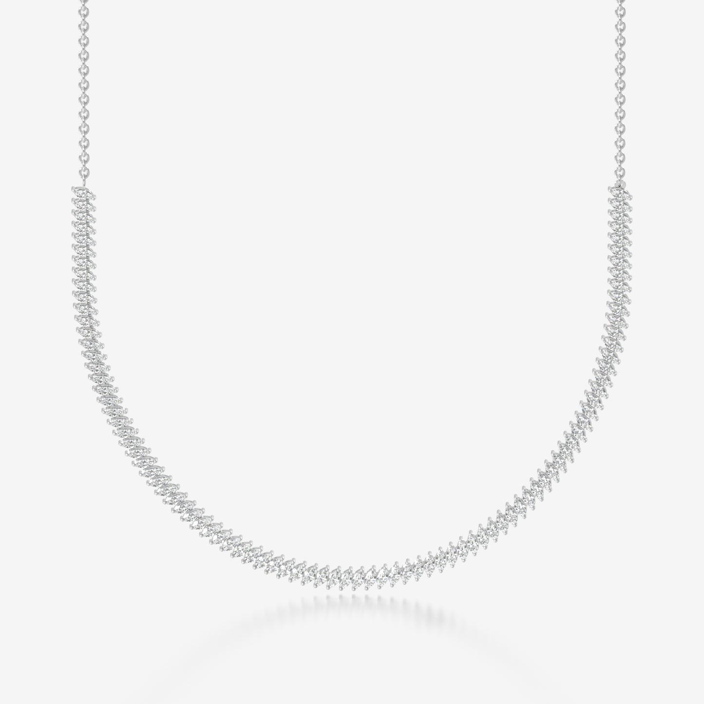 14K Marquise Tennis Necklace