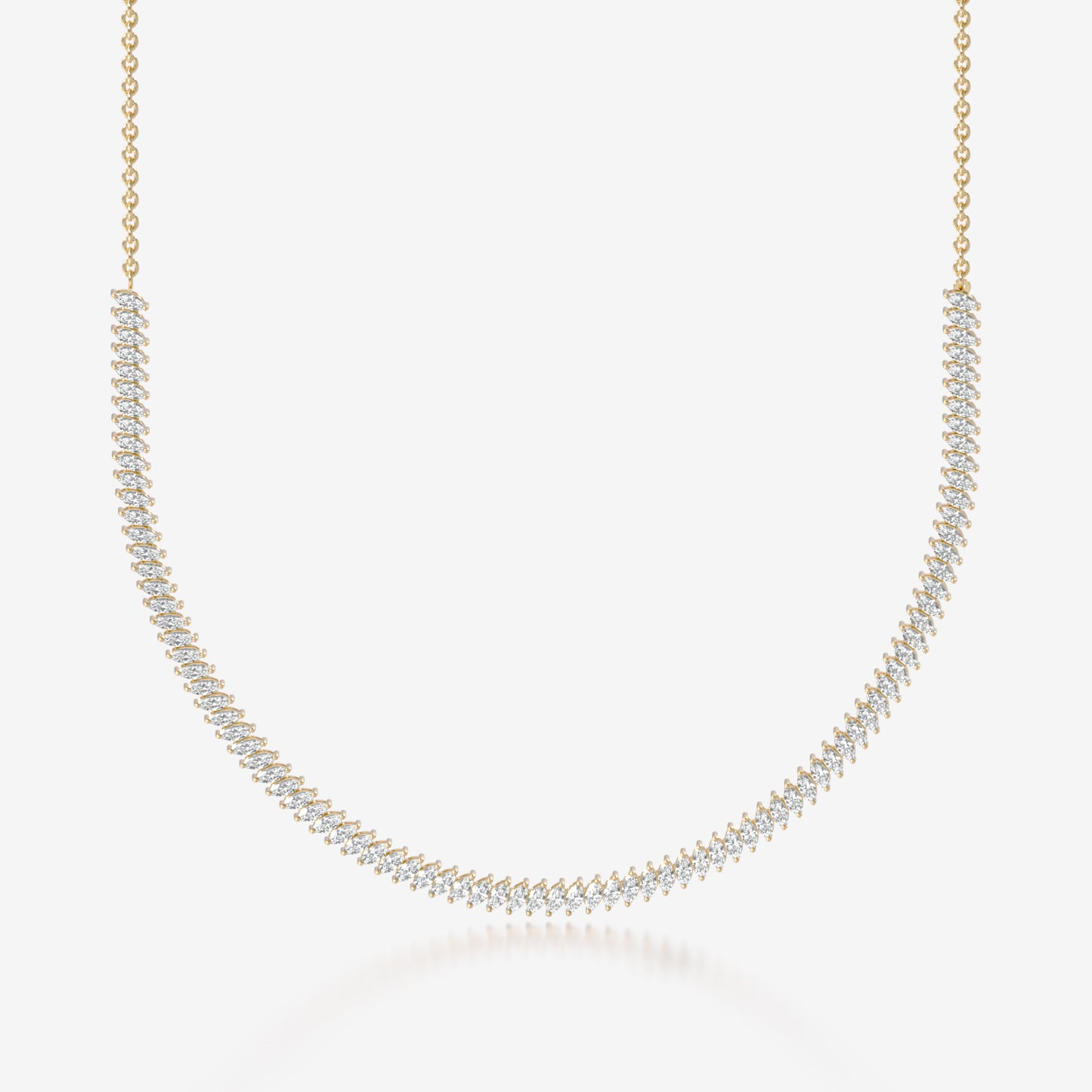 14K Marquise Tennis Necklace