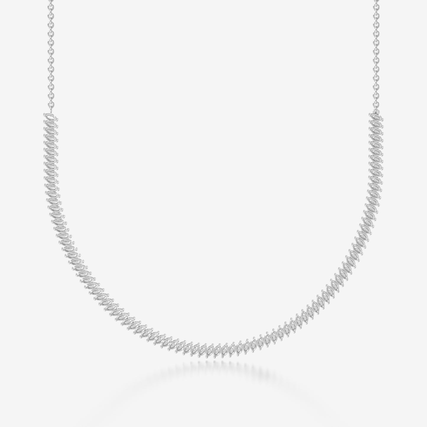 14K Marquise Tennis Necklace
