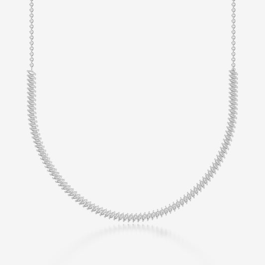 14K Marquise Tennis Necklace — 14K gold mounting