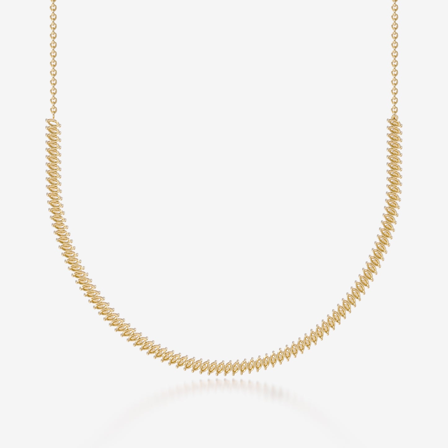 14K Marquise Tennis Necklace