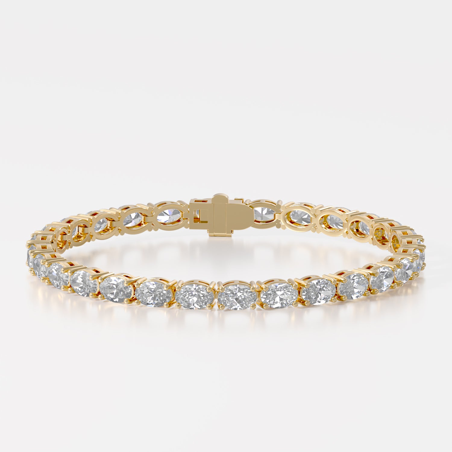 14K E/W Oval Tennis Bracelet — alternate product view 5