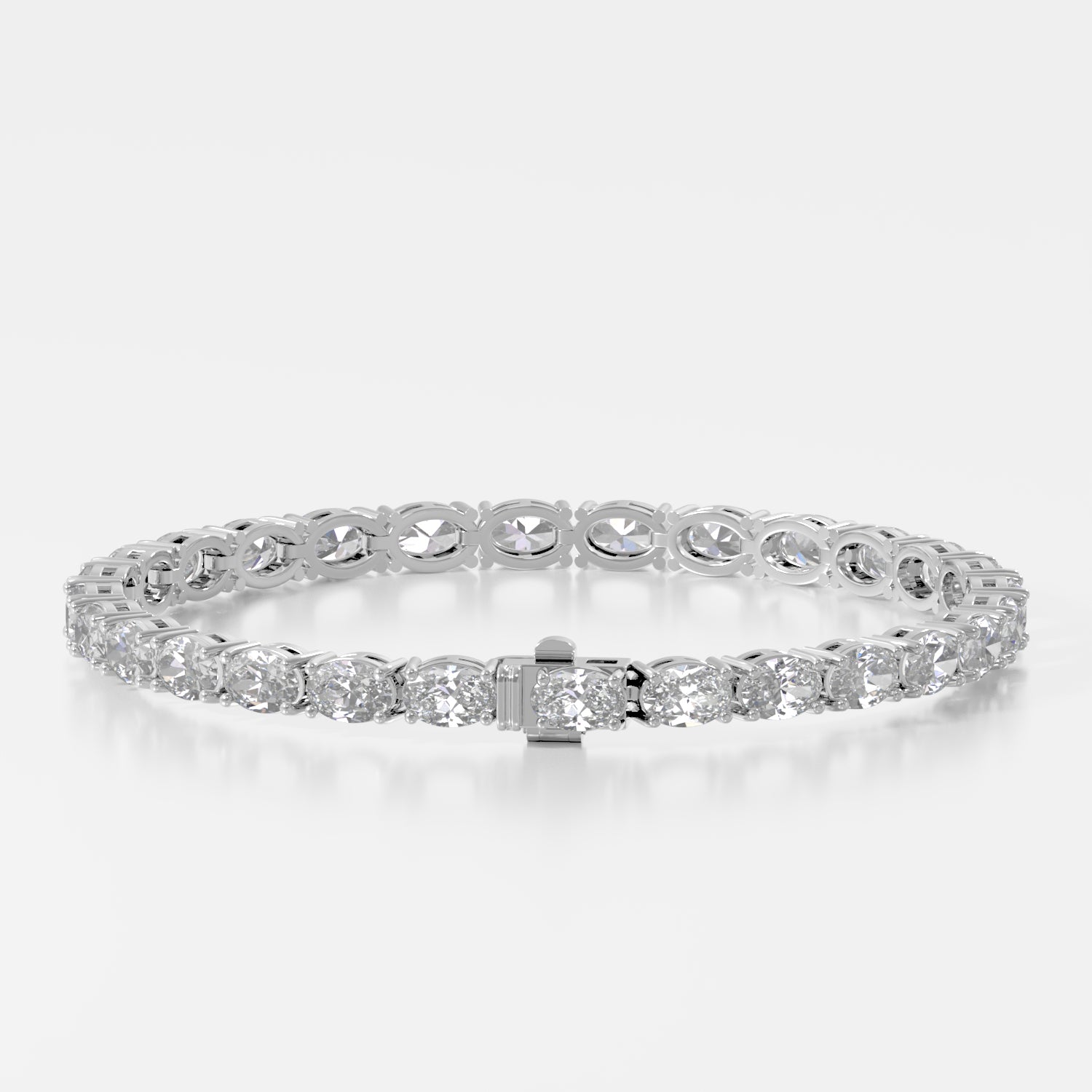 14K E/W Oval Tennis Bracelet — alternate product view 3