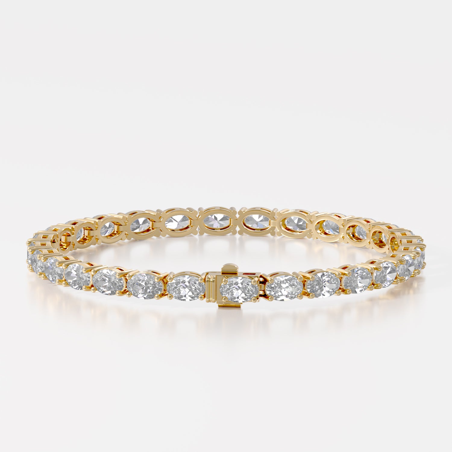 14K E/W Oval Tennis Bracelet — alternate product view 7