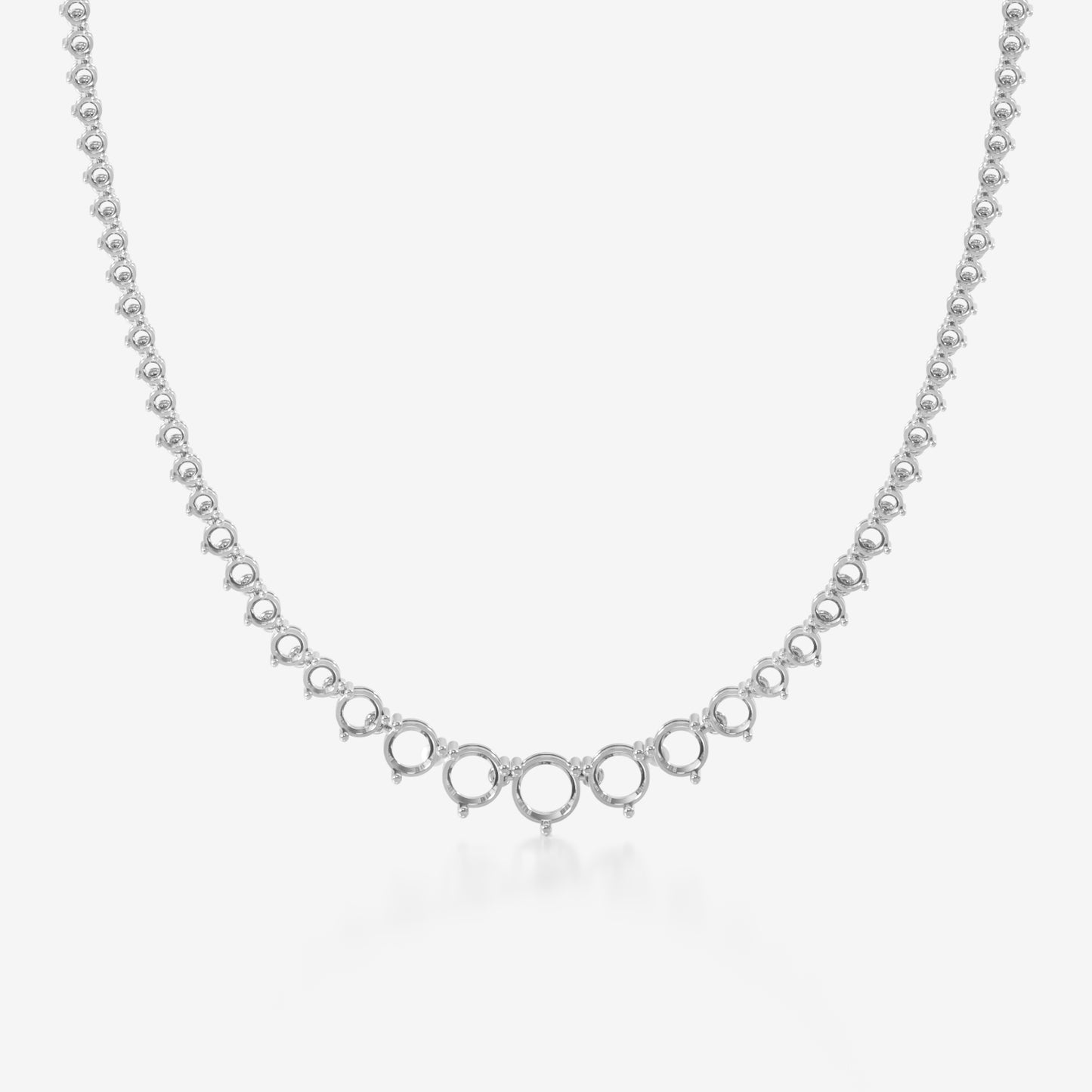 14K Graduated Tennis Necklace
