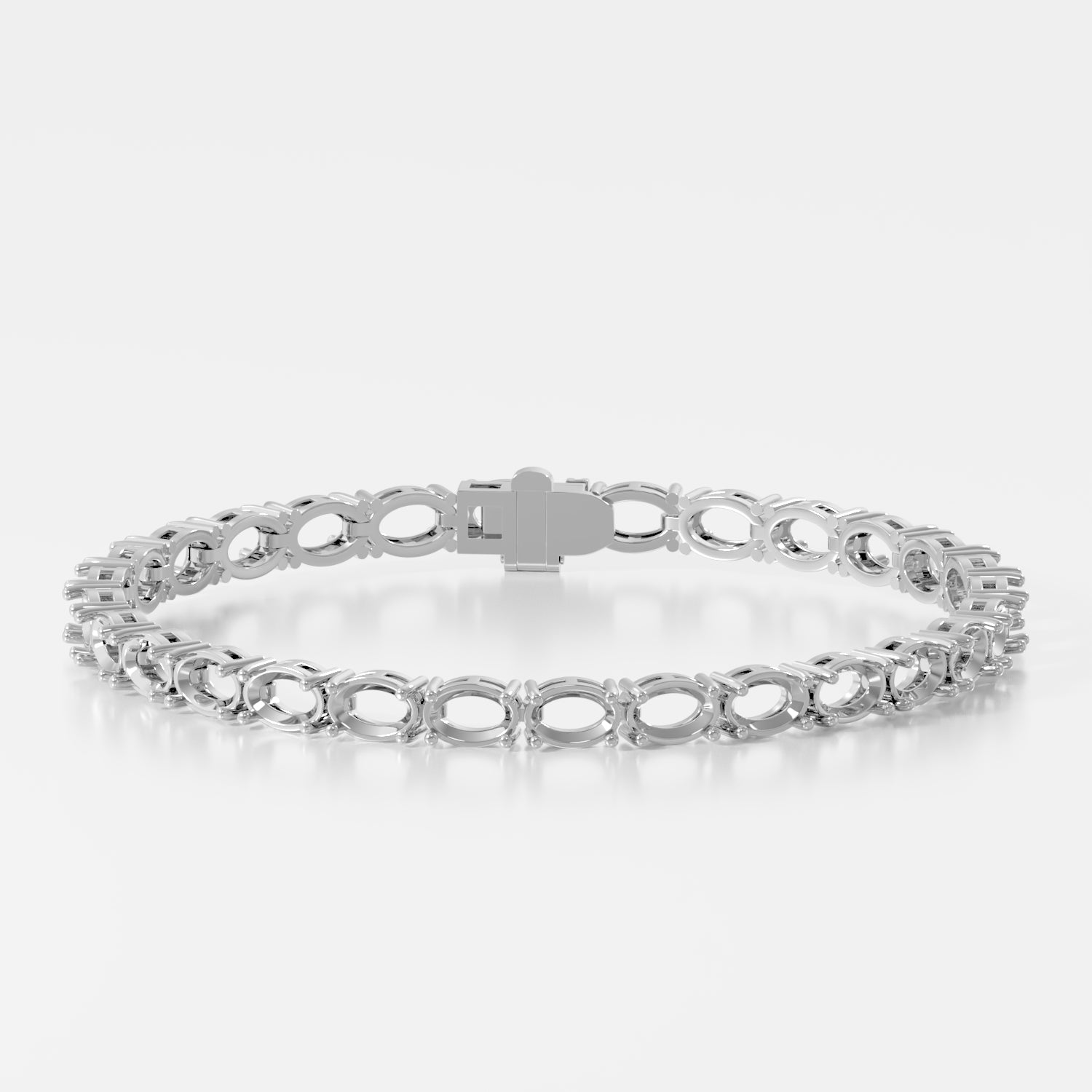 14K E/W Oval Tennis Bracelet — alternate product view 2