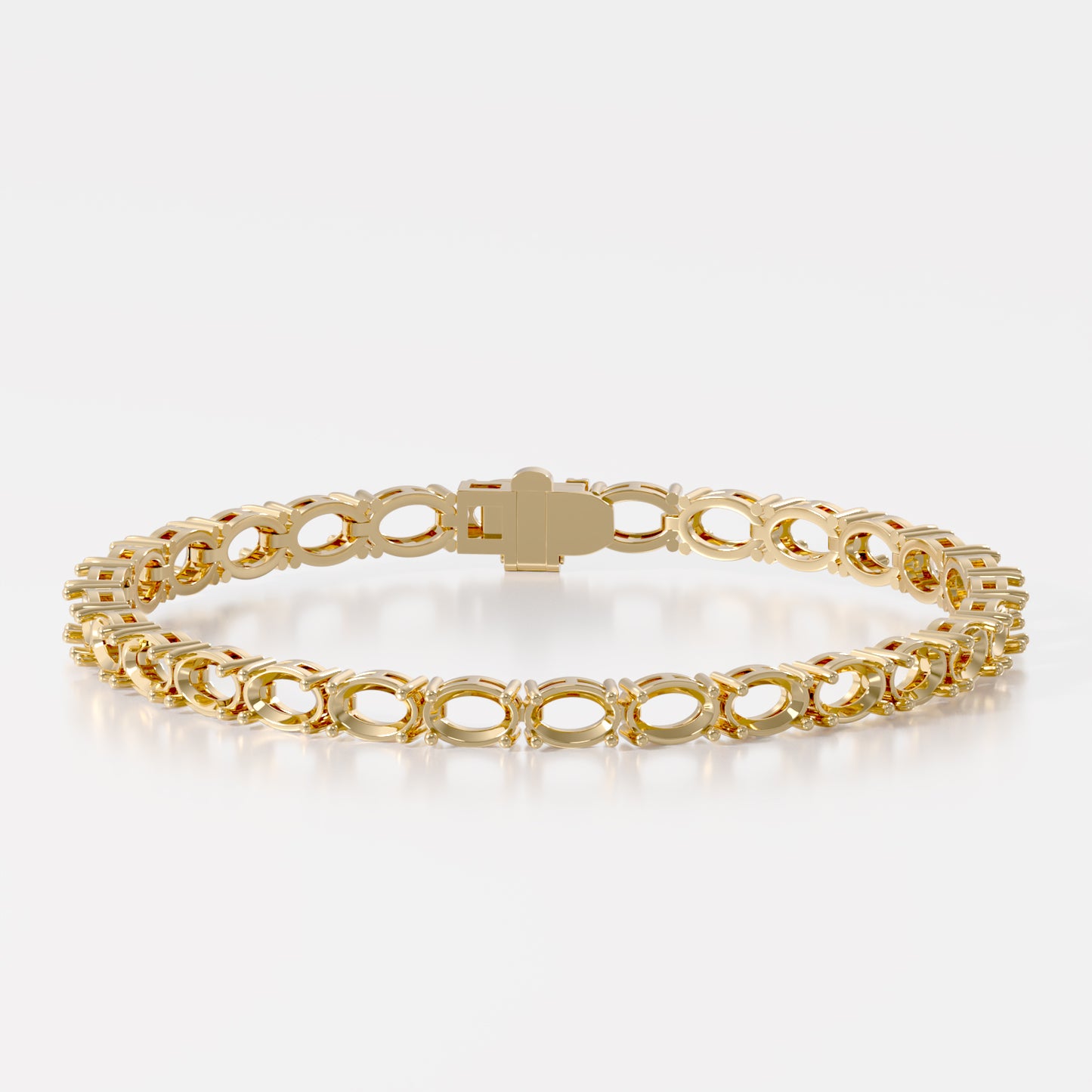 14K E/W Oval Tennis Bracelet — alternate product view 6