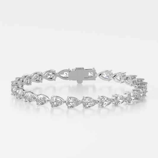 14K E/W Pear Tennis Bracelet — 14K gold mounting