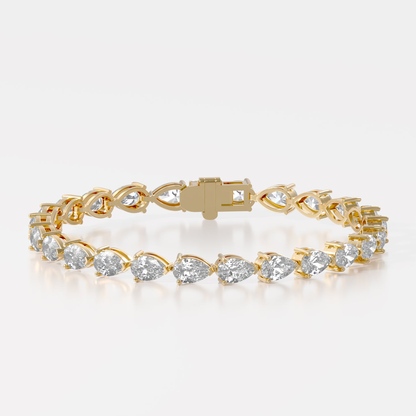 14K E/W Pear Tennis Bracelet — alternate product view 5