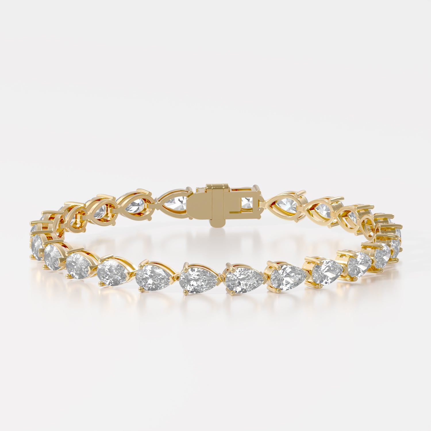 14K E/W Pear Tennis Bracelet — alternate product view 5