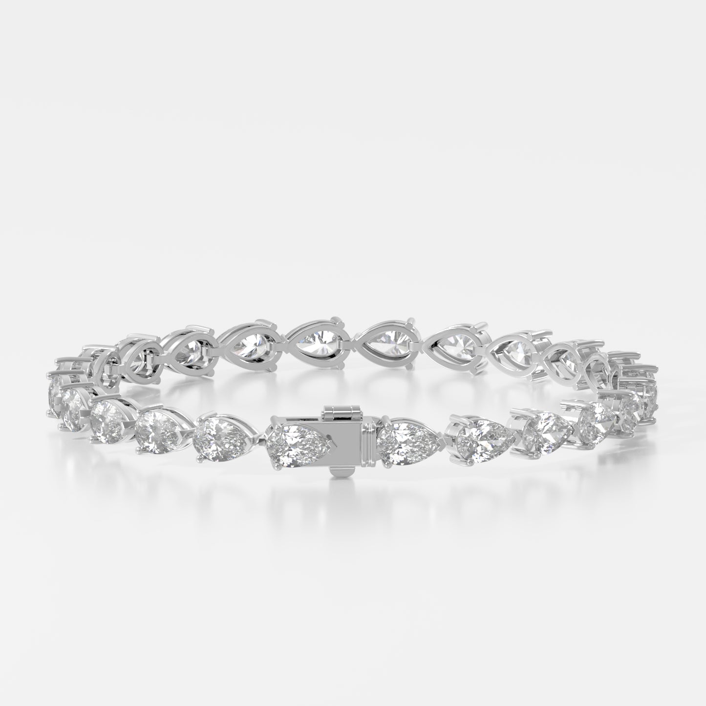 14K E/W Pear Tennis Bracelet — alternate product view 2