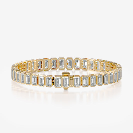14K Bezel Emerald Tennis Bracelet