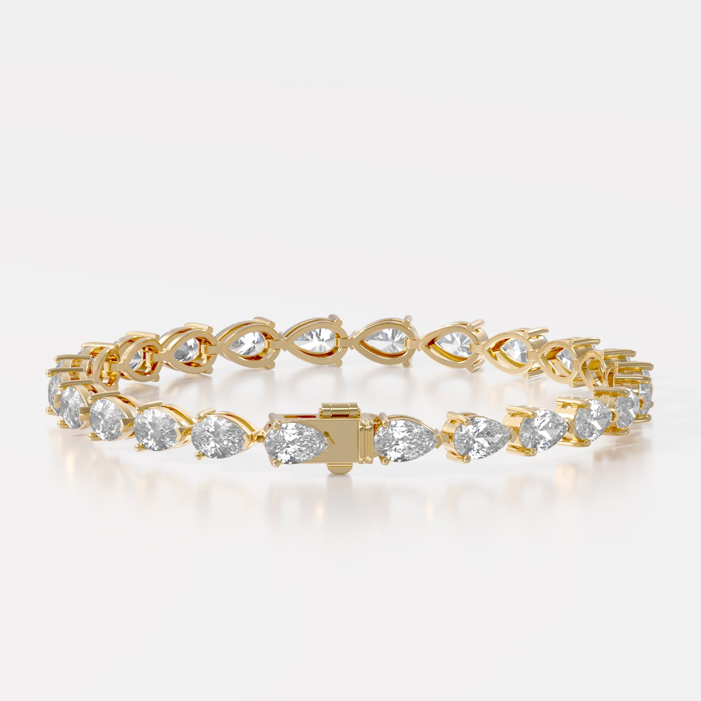 14K E/W Pear Tennis Bracelet — alternate product view 7