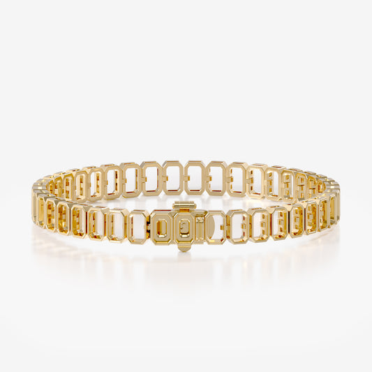 14K Bezel Emerald Tennis Bracelet