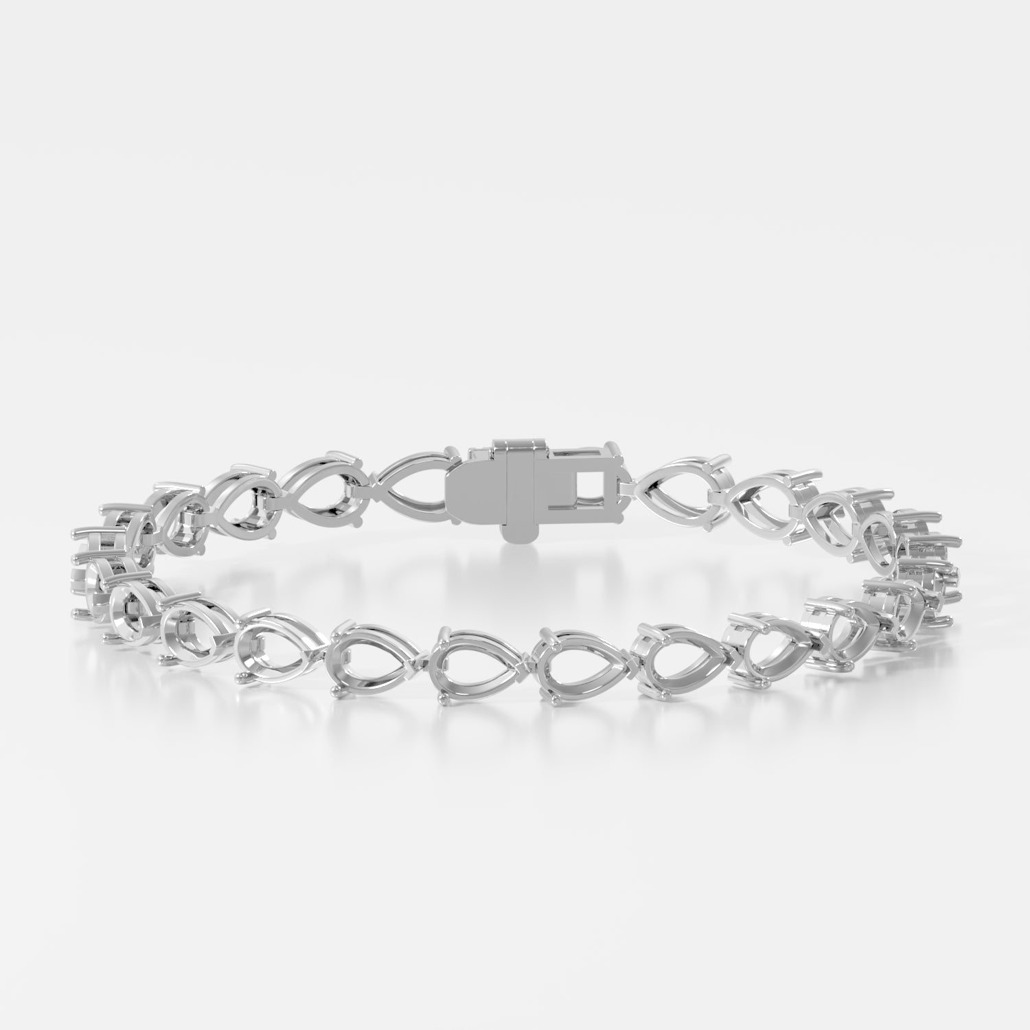 14K E/W Pear Tennis Bracelet — alternate product view 4