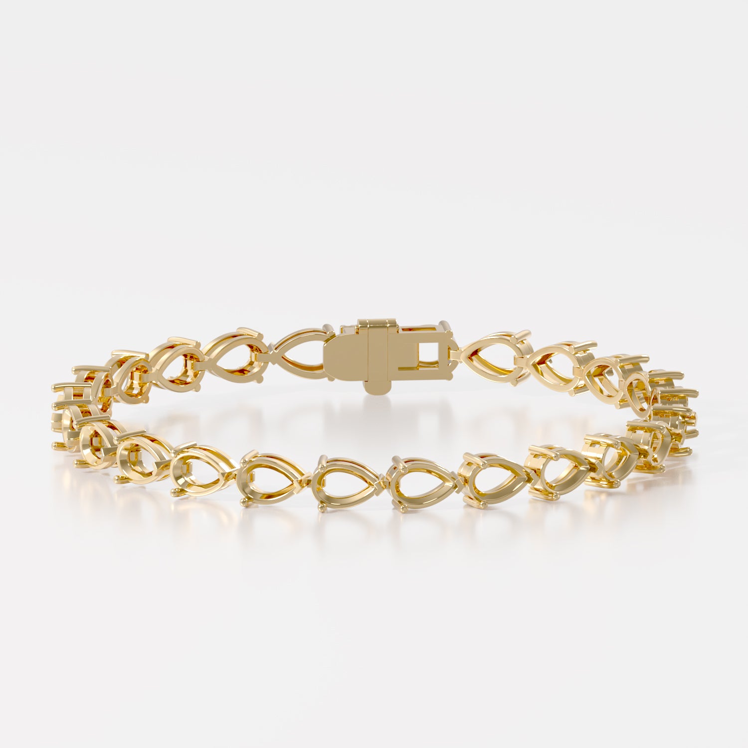 14K E/W Pear Tennis Bracelet — alternate product view 6