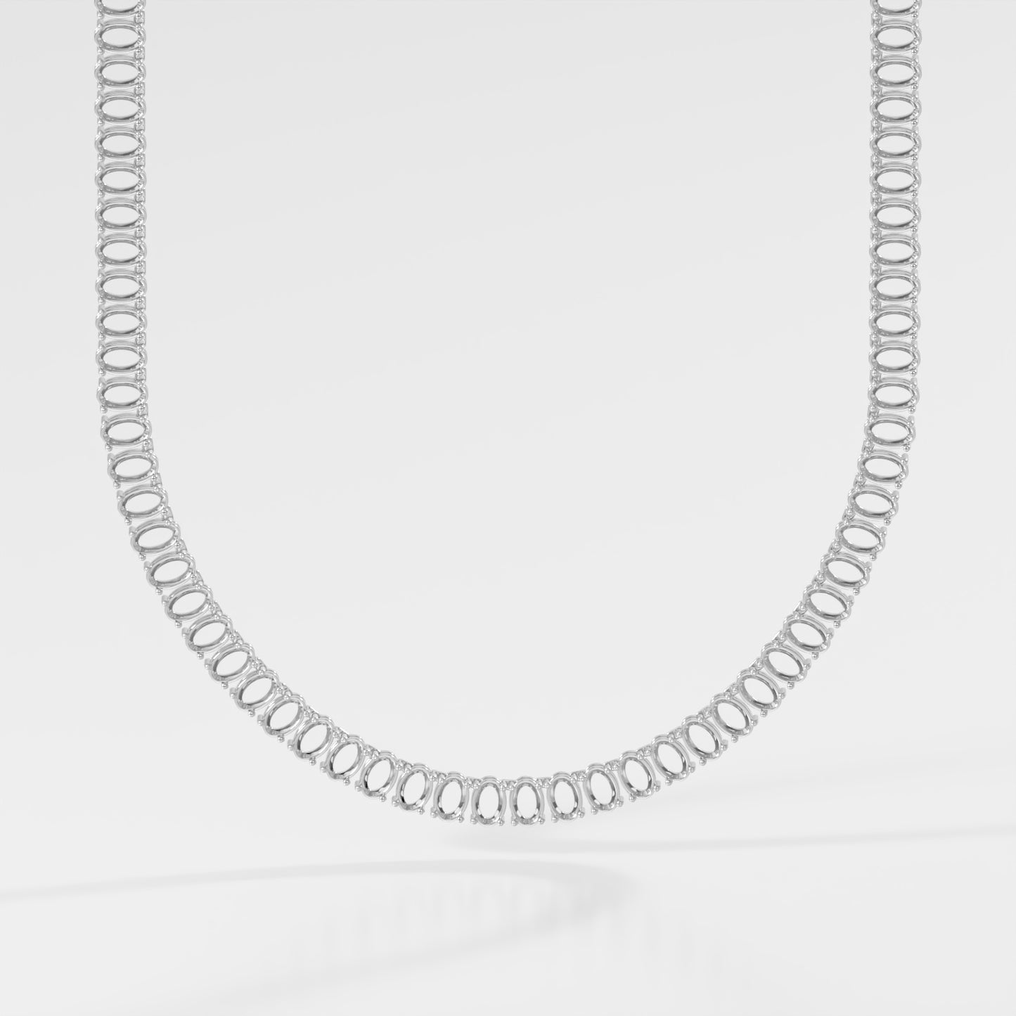 14K Classic Oval Tennis Necklace — alternate product view 4