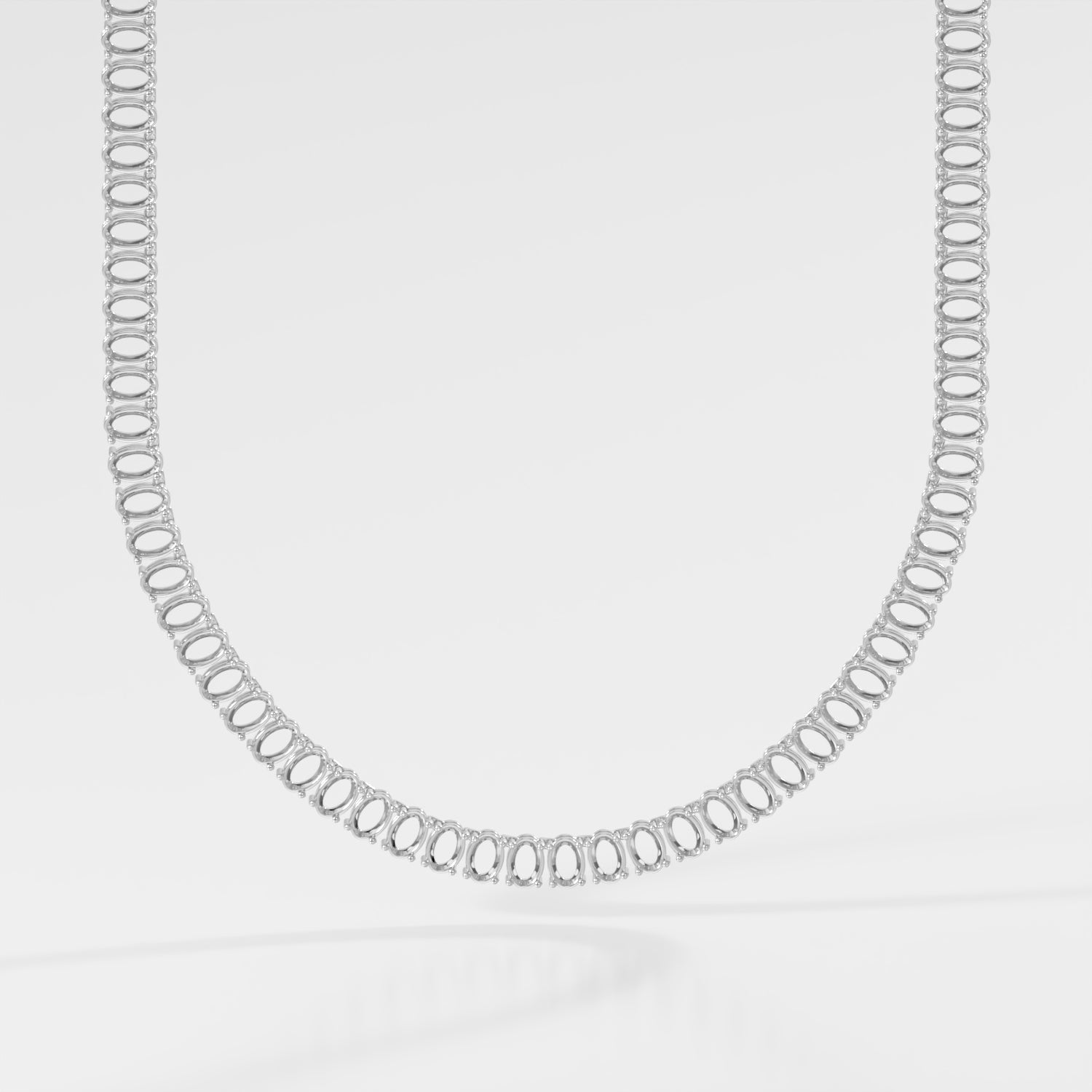 14K Classic Oval Tennis Necklace — alternate product view 4