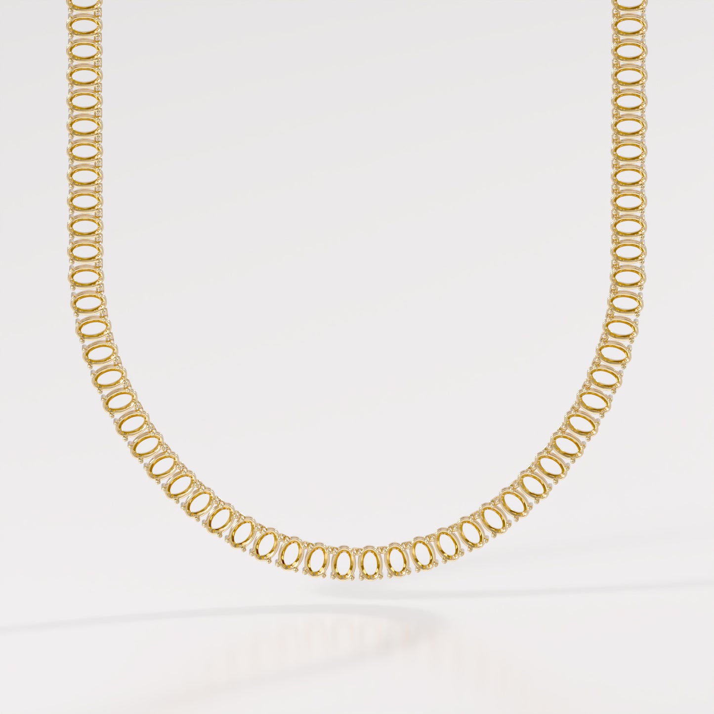 14K Classic Oval Tennis Necklace — alternate product view 2