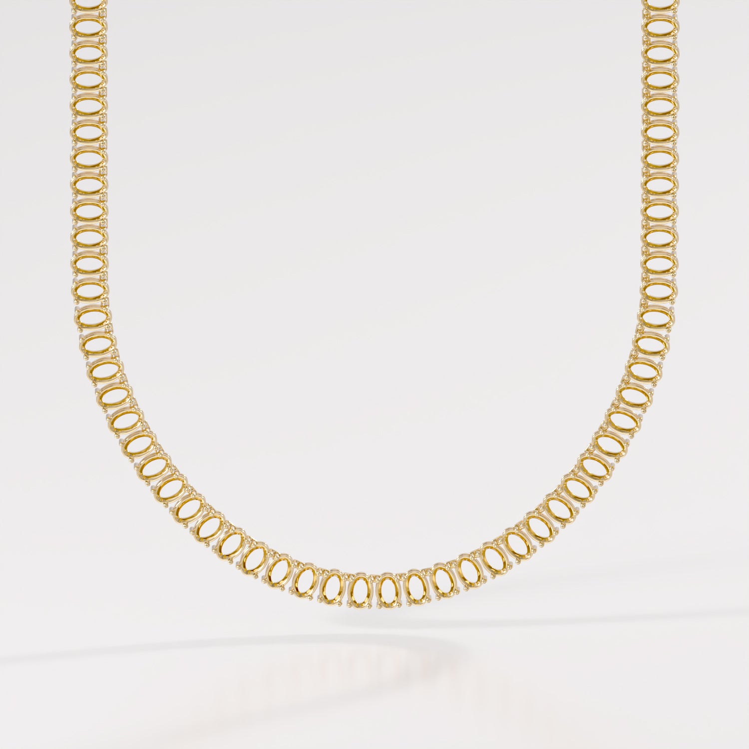 14K Classic Oval Tennis Necklace — alternate product view 2