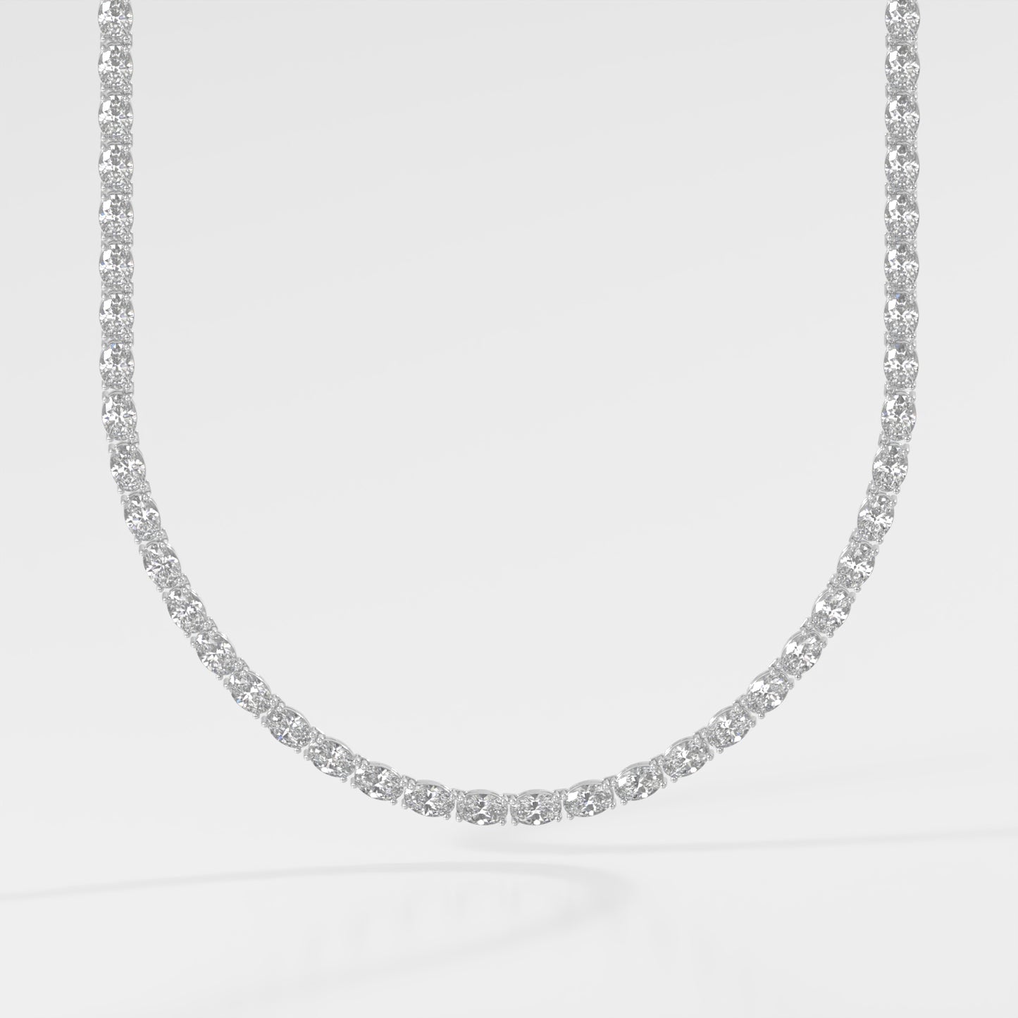 14K East-West Oval Tennis Necklace — alternate product view 4