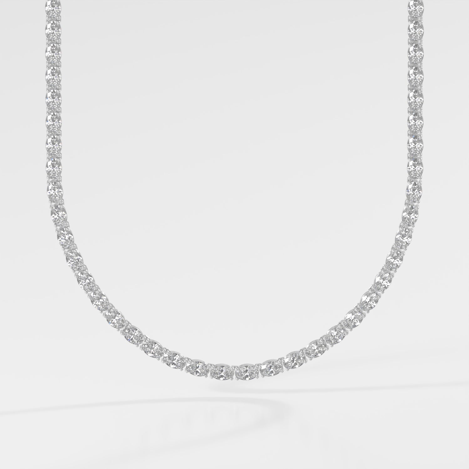 14K East-West Oval Tennis Necklace — alternate product view 4