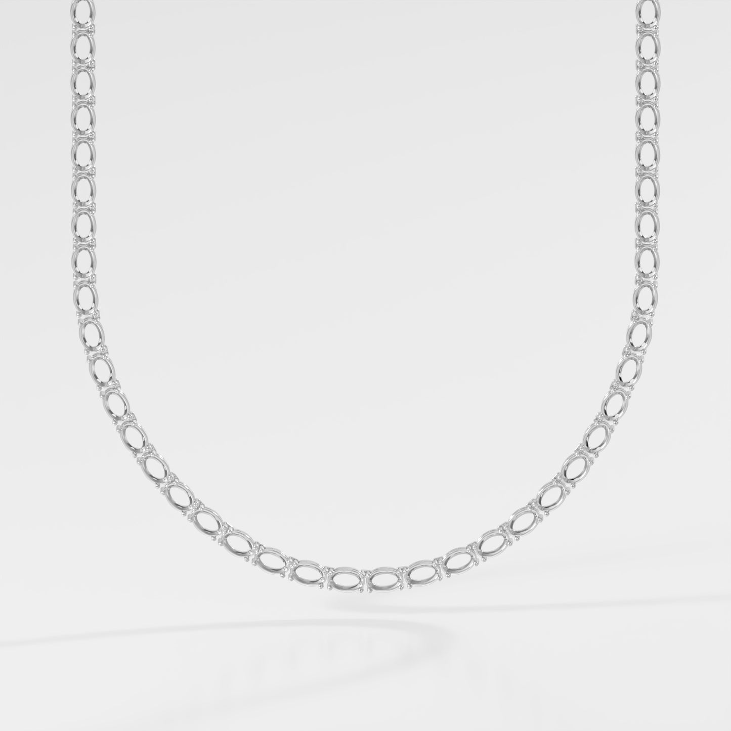 14K East-West Oval Tennis Necklace — alternate product view 5
