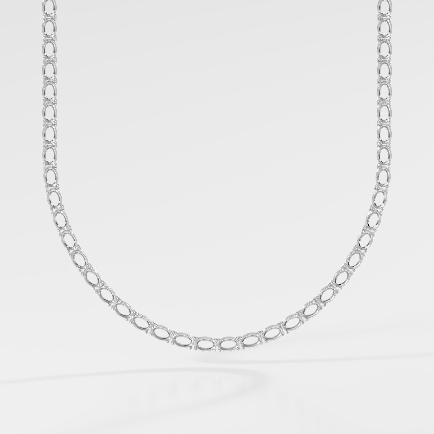 14K East-West Oval Tennis Necklace — alternate product view 5