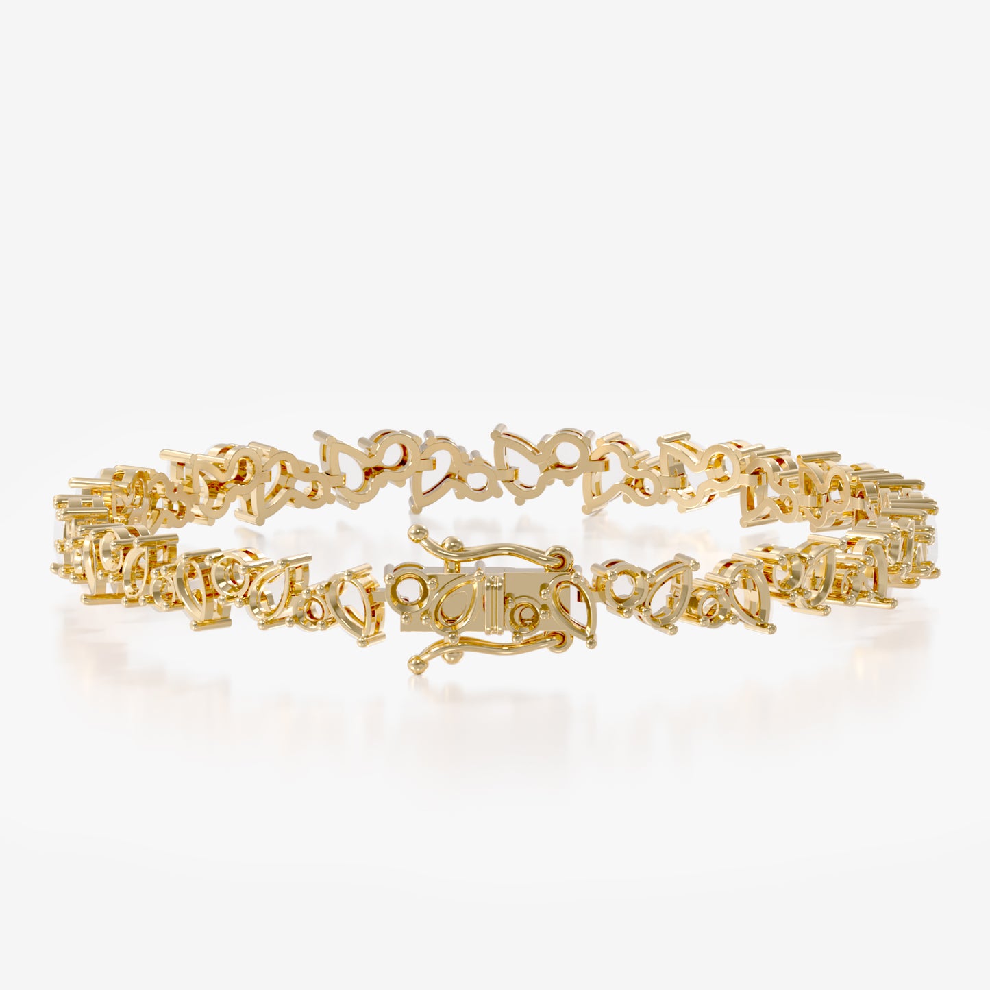14K Pear Round Tennis Bracelet
